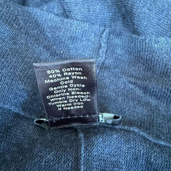 Ann Taylor navy blue cotton blend slouchy fit open front cardigan size S - Picture 5 of 8